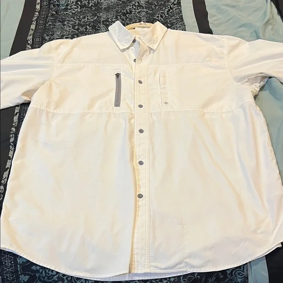 Ariat Men's Casual Button Down Shirt - White - Picture 2 of 10